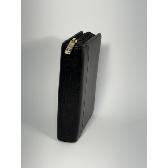 Levenger Black & White Leather Travel Organizer Tech Accessories Storage Case - Picture 6 of 14